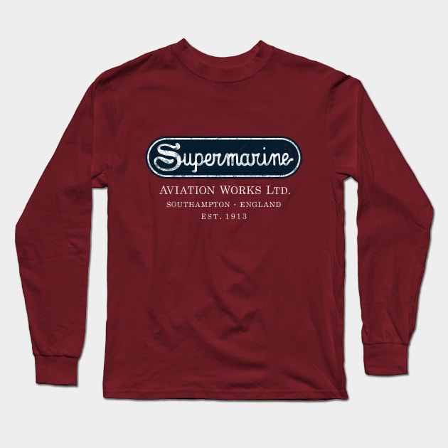 Supermarine Vintage Logo Long Sleeve T-Shirt by 909 Apparel